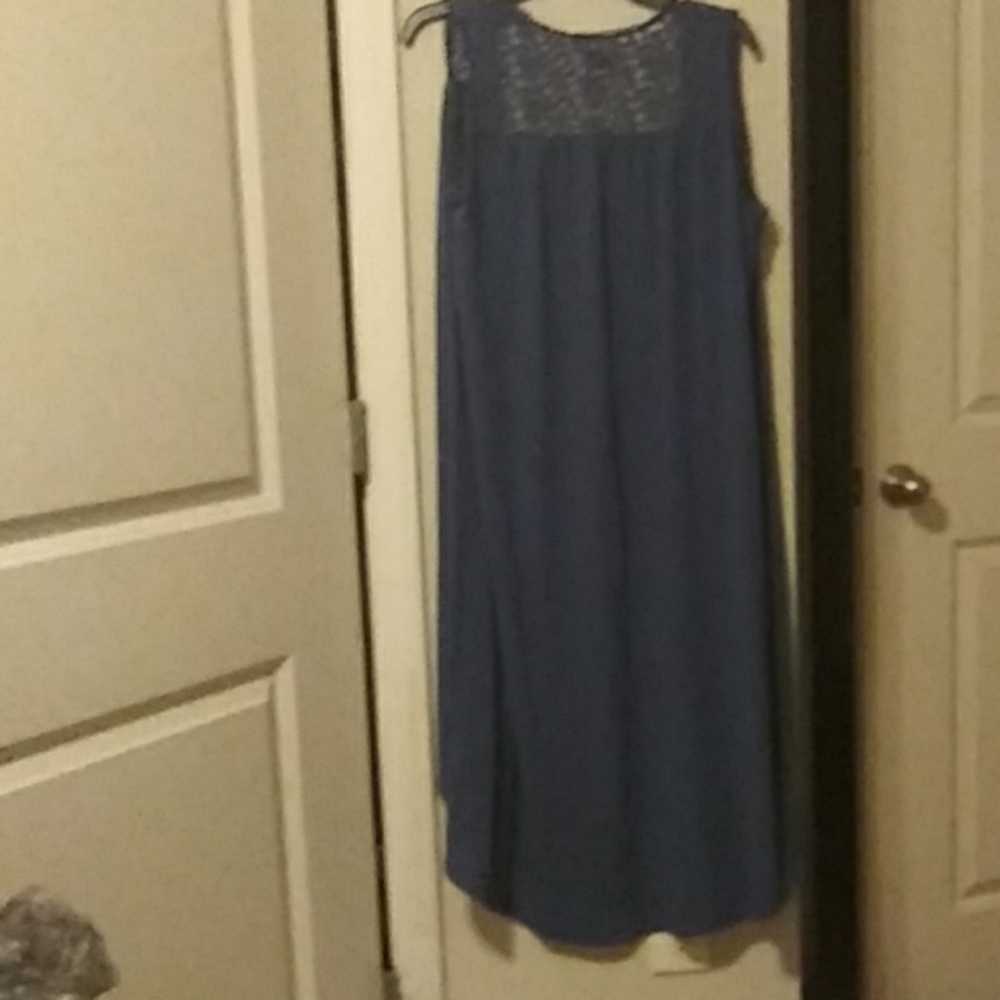 Navy Blue Summer Dress Shall - Picture 2 of 2